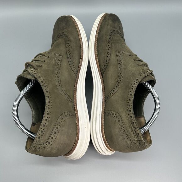 Cole Haan Lunargrand Mens 10 Green Suede Wingtip Oxford Shoes C11512 Sneaker - Picture 5 of 9